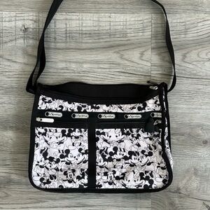 Lesportsac Monochrome Mickey and Minnie Mouse Bag
